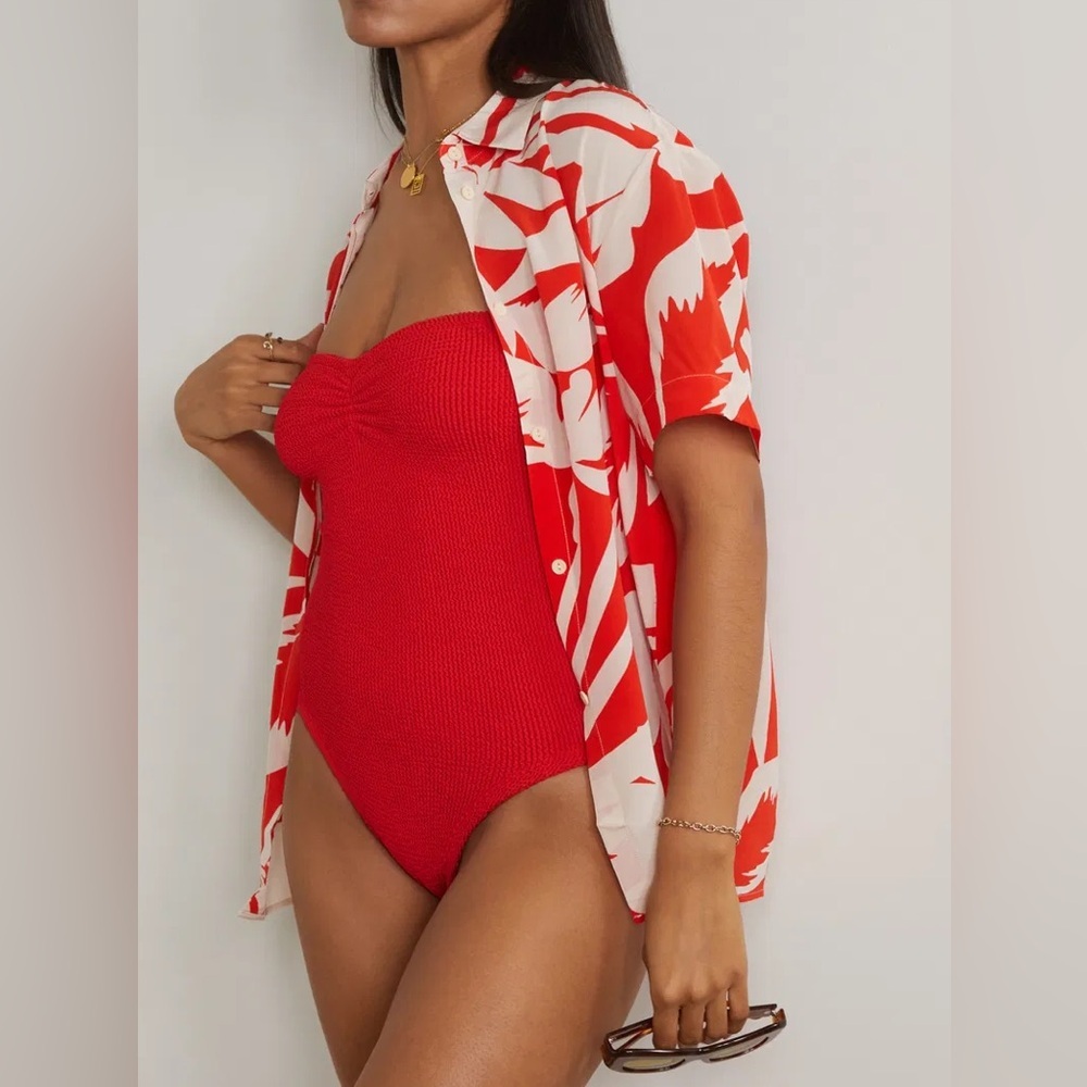 Hunza G Strapless Red One-Piece Swim - Picture 4 of 7